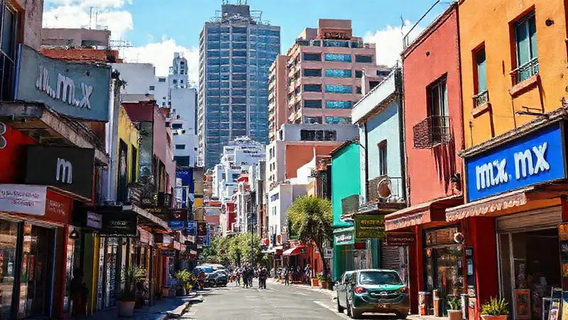 Ciudad mexicana vibrante y llena de vida