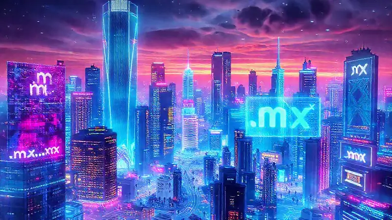 Ciudad futurista digital y vibrante