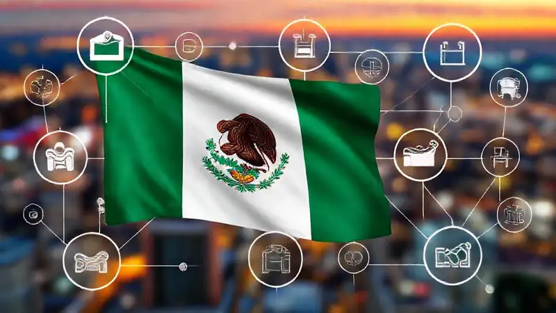 Diseño vectorial vibrante de la bandera mexicana