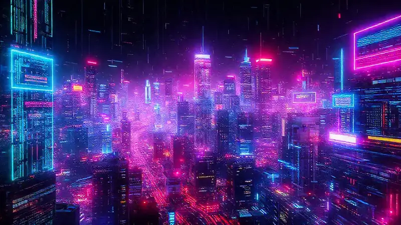 Ciudad digital futurista