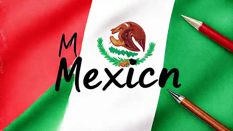 La bandera mexicana estilizada informa profesionalmente