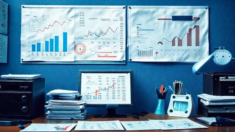 Un escritorio profesional muestra información financiera