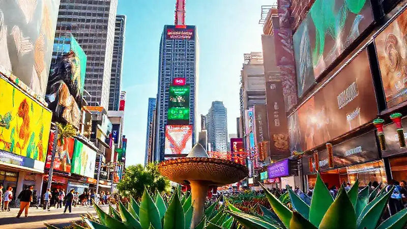 Ciudad mexicana vibrante y moderna destaca