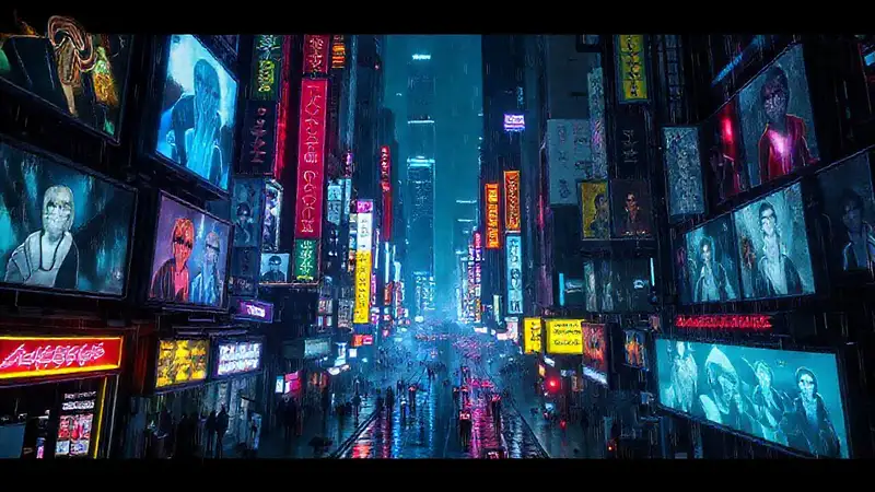 Ciudad cyberpunk digital