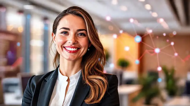 Mujer exitosa conecta estratégicamente y crece