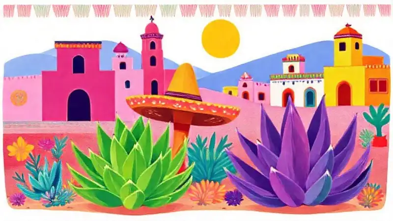 Arte mexicano vibrante y moderno digital