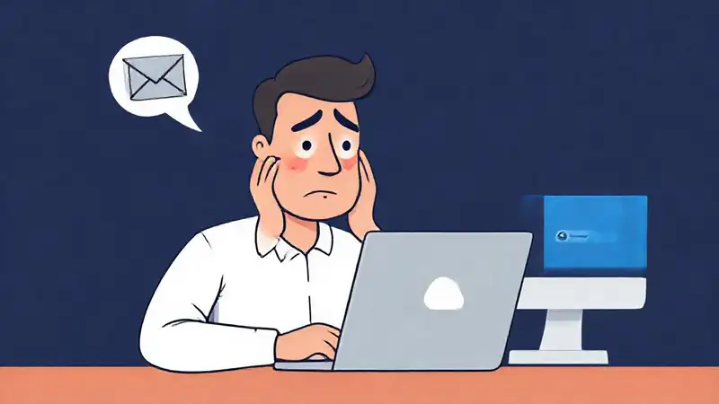 Un hombre frustrado tiene problemas digitales