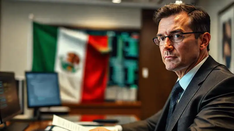 Un ejecutivo serio trabaja en oficina
