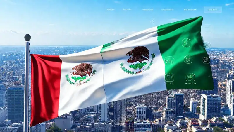 Bandera mexicana moderna y optimista