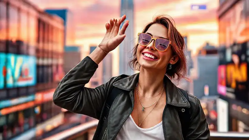 Un influencer optimista irradia estilo moderno