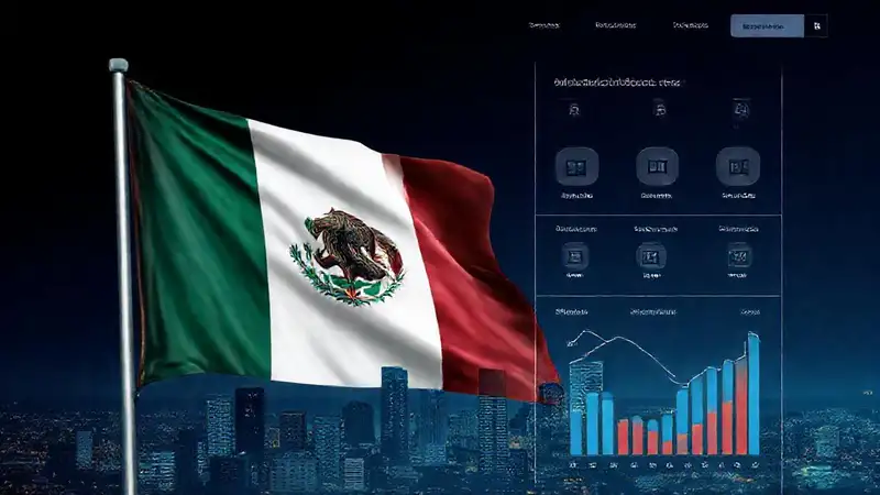 La bandera mexicana informa visualmente digitalmente