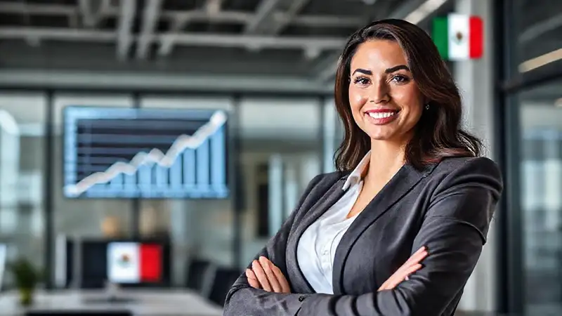 Una ejecutiva mexicana transmite confianza y éxito