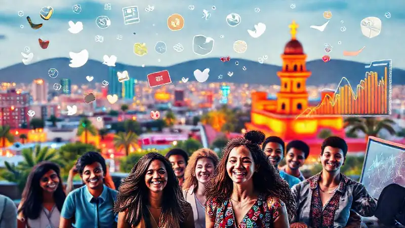 Redes sociales vibrantes celebran la modernidad