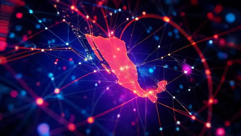 Visualización gráfica futurista de tráfico mexicano