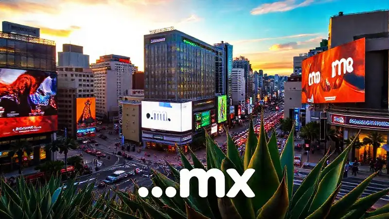 Ciudad mexicana vibrante al atardecer
