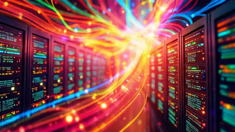 Un diagrama digital vibrante y futurista