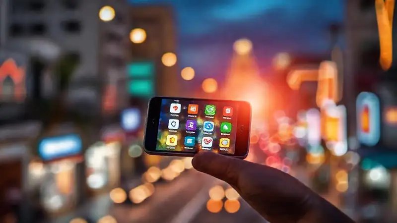 Smartphone mexicano resalta marketing digital vibrante