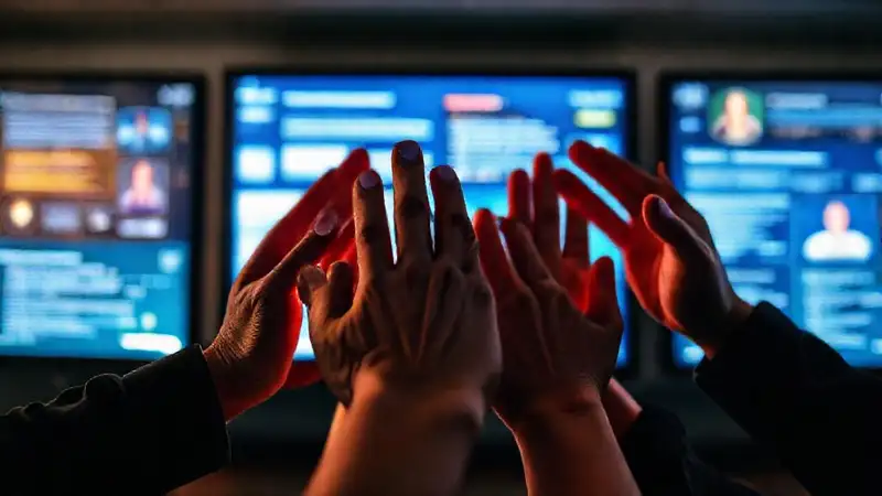 Manos conectadas transmiten empatía digitalmente