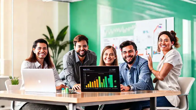 Equipo mexicano moderno y dinámico trabaja