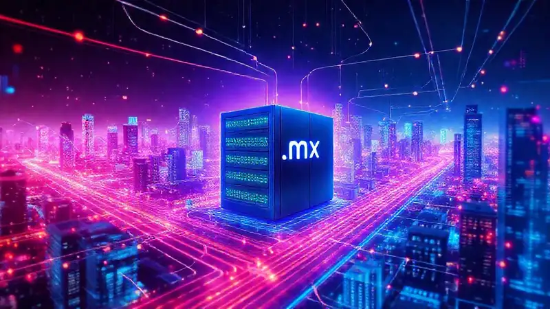 Redes digitales futuristas con conexión brillante