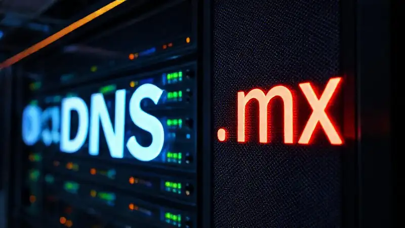 Servidor moderno brilla con conexión digital