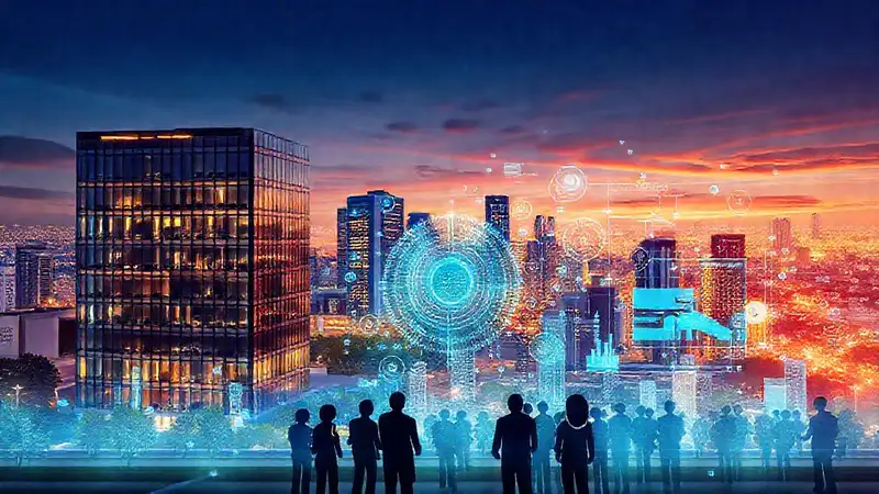 Edificio futurista mexicano muestra datos holográficos