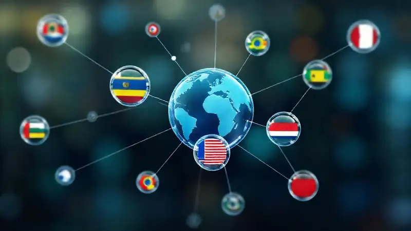 Redes globales modernas y vibrantes