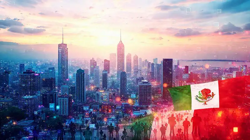 Ciudad futurista mexicana: innovación y optimismo