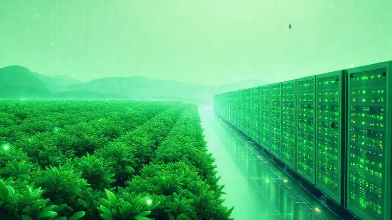 Una granja verde, digital y futurista