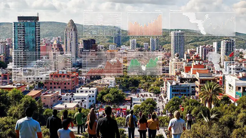 Ciudad mexicana analítica y vibrante de datos